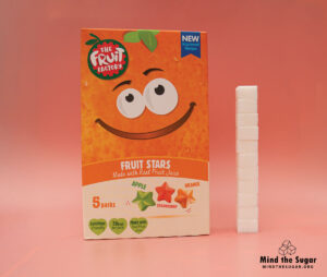 A photo of Fruit Factory Multi Fruit Stars pack with 11 cubes of sugar.